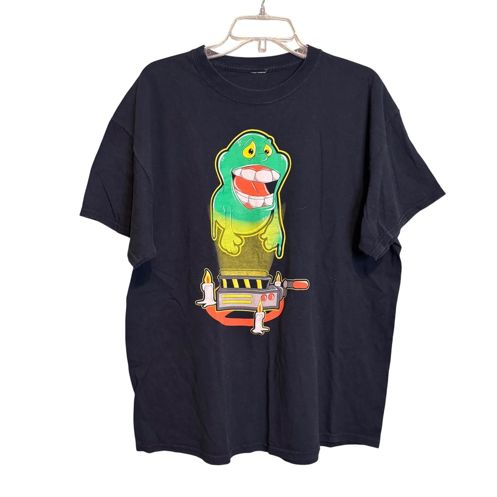 Ghostbusters Mens Ghost Trap Candle Relaxed Casual Graphic T-Shirt Black Size XL